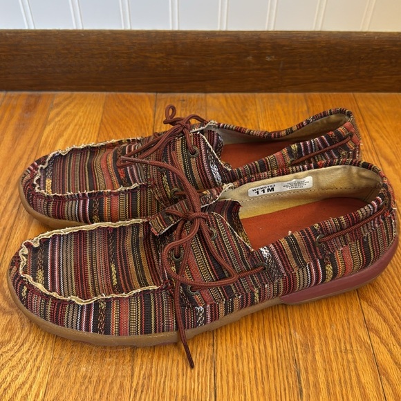 Twisted X Women’s Striped Red Multi Driving Moccasins Size 11 - Picture 2 of 8